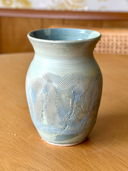 Textured Smoky Blue Vase
