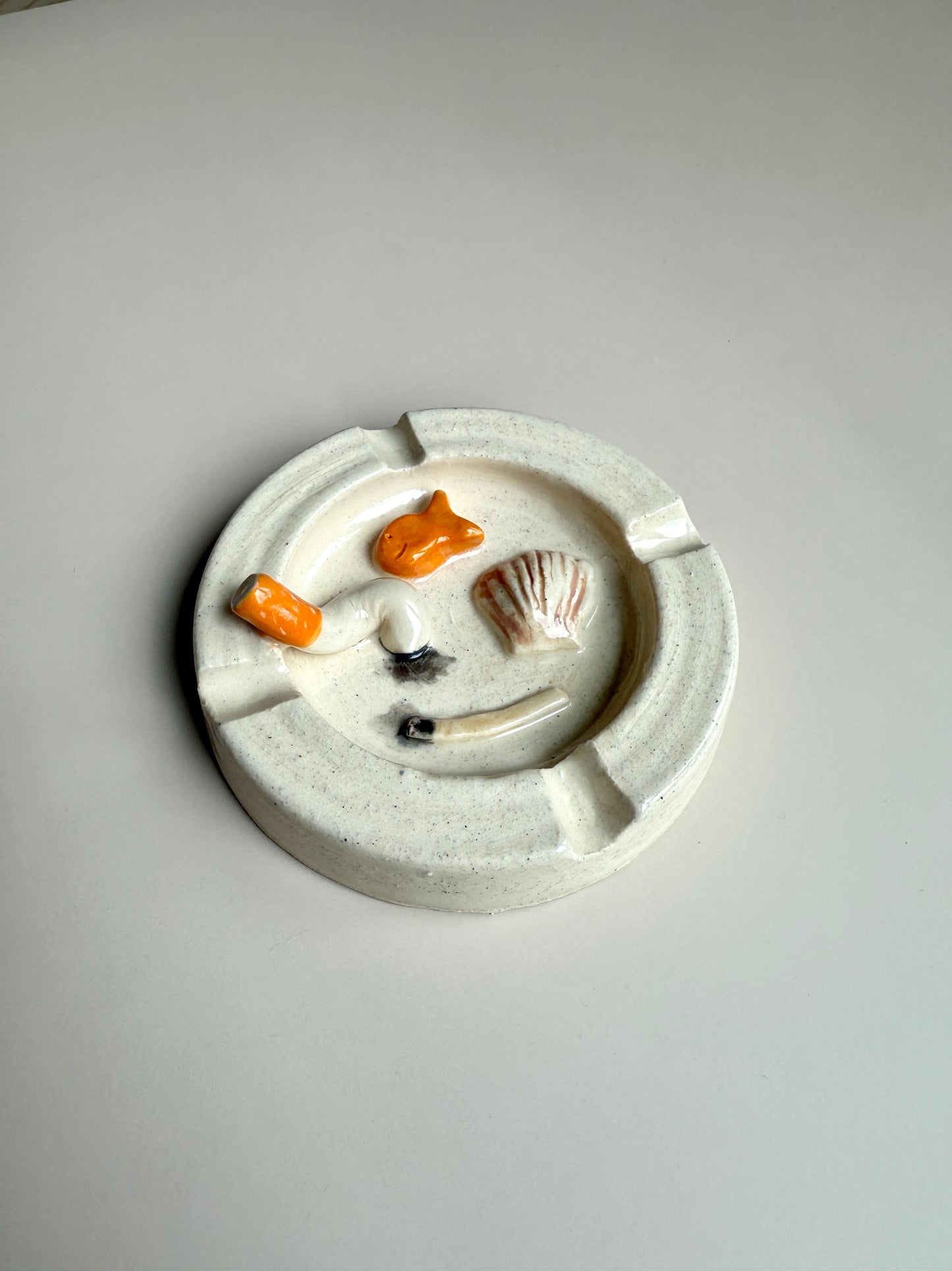 Ash Tray Catch All Sculpture 03 (cigarette/goldfish/shell/match)