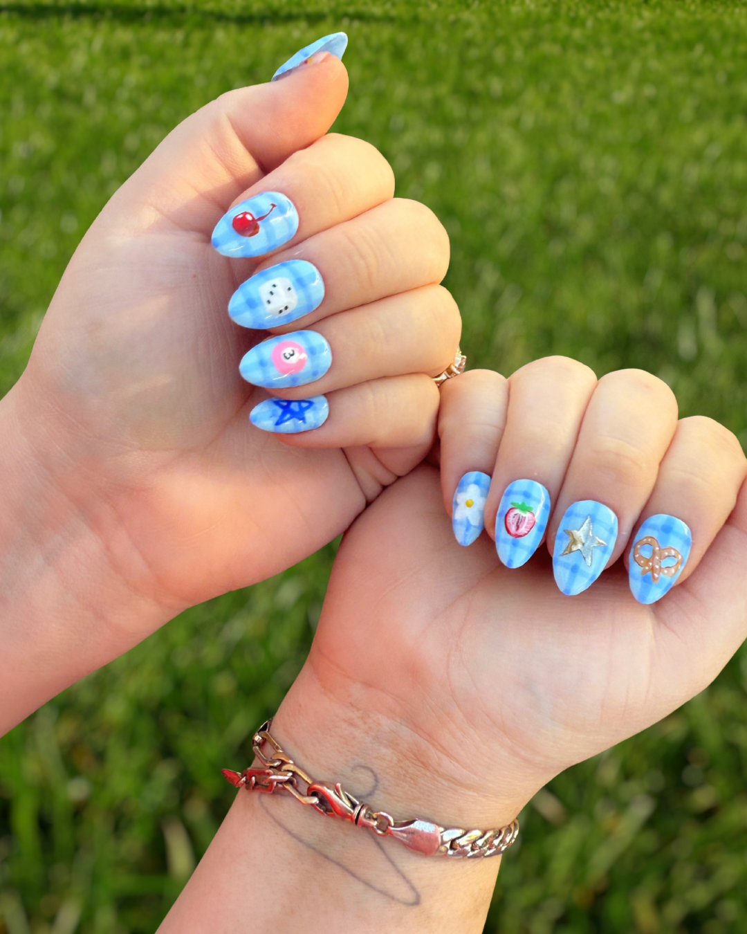 Blue Gingham Doodles