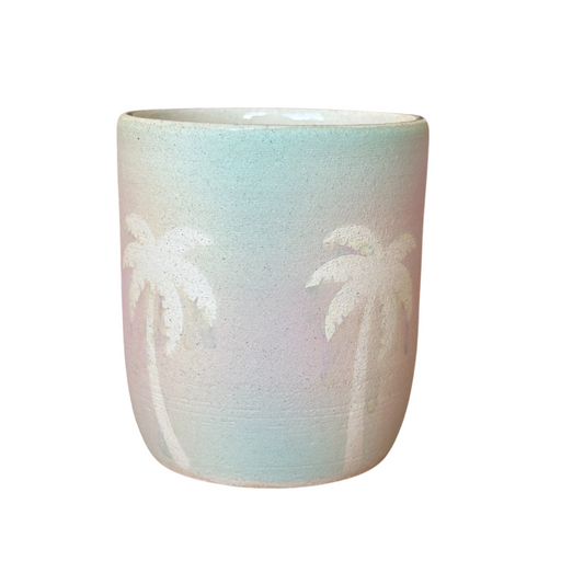 Palm Tree Cup (blue/pink)